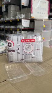 (ชุดละ 2 แพค) กล่องใส TC - 102 (OPS) ไม่เป็นไอน้ำ แพคละ 100 ชิ้น ยี่ห้อTC