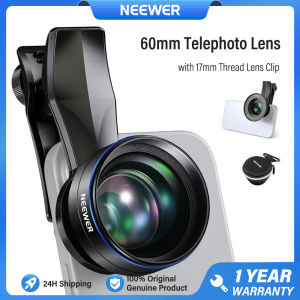 NEEWER LS-41 Pro 60mm Telephoto Phone Lens เลนส์เทเลโฟโต้สำหรับโทรศัพท์พร้อมตัวยึดเลนส์เกลียว 17 มม. เลนส์กล้องขยาย 2 เท่า