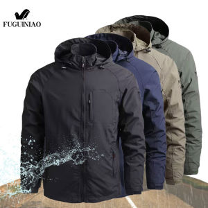 Fuguiniao Mens Outdoor Nylon Lusenyu Jacket With Detachable Hooded Jackets