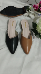 sepatu sandal wanita kekinian termurah/sandal wanita hak slip on 3cm Bapau polos 11