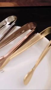 A.U. Stainless Steel Mini Ice Cube Tongs - Great Kitchen Utensil for Parties