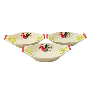 ถ้วยเซรามิกทรงเรือลายไก่ ขนาด 7*4 นิ้ว