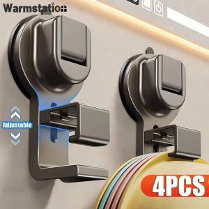 4/1pcs Suction Cup Hook Wall Mounted Washbasin Storage Holder Strong Self Adhesive Clothes Towel Adjustable Racks for Bathroom