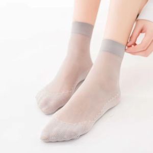 Invisible Short Cotton Bottom Stockings Womens Thin Medium Tube Anti-Catch Thread Slip Resistant Single Invisible Socks