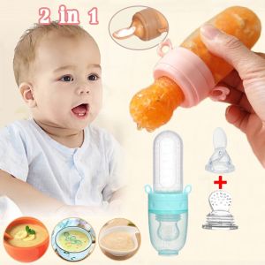 [Max_feel]COD ช้อนป้อนอาหารเหลว+ ซิลิโคนดูดผลไม้ 2 in1ช้อนป้อนอาหาร กินผลไม้ อาหารเสริม ช้อนซิลิโคนปลายนิ่ม ป้อนอาหาร ทารก แบบพกพ