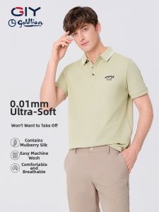 GYgoldlion | Silk Blend Mens Polo Shirt