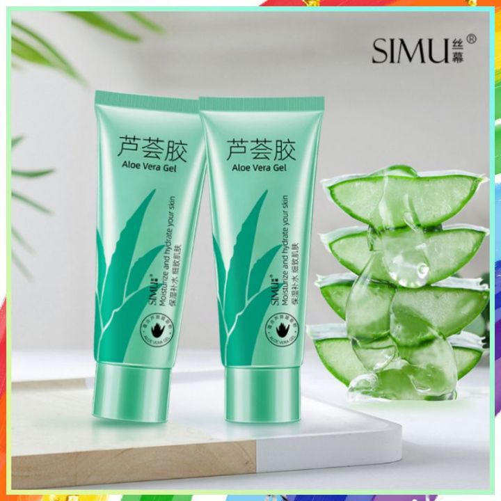 Aloe Vera Gel SIMU Original Moisture Soothing Hydrate Your Skin Pelembab  Perlindungan Kulit Kering Terlaris 40g | Lazada Indonesia