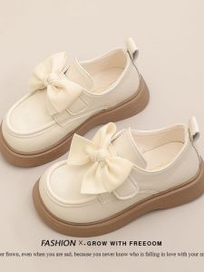 Princess Style Soft Bottom Childrens Shoes Spring Autumn New Model Baby Kitten Heels Butterfly Knot Girls Footwear