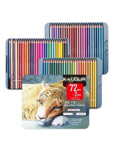 KALOUR Master Professional 72 Màu Crayon Sáp Dầu Metal Graffiti Tranh Vẽ Nghệ Thuật Hộp Sắt Chất Liệu Gỗ Liễu