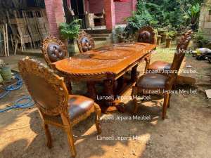 COD meja makan ukir jok 6 kursi