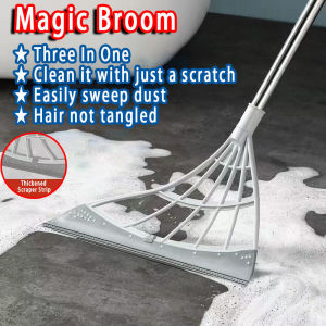 Magic Broom Household Floor Magic Cleaning Broom Sweeper Floor Wiper Dry Wet Multipurpose Cleaning Sweeper Non Stick Hair Sweeping Broom Bathroom Floor Glass Tool 魔术扫把