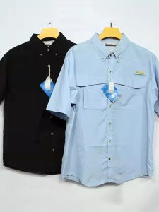 Áo Sơ Mi Nam Tay Ngắn Xuất Khẩu Áo Sơ Mi Đồng Phục Đi Làm Nhanh Khô Hai Túi Cỡ Lớn Rộng Rãi Thoáng Khí Thường Ngày Ngoài Trời Mùa Hè