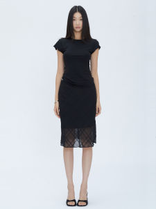 withmin | Summer Slimming Black Mid Length Pencil Skirt