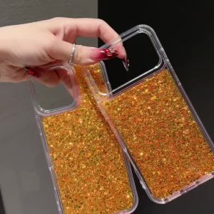 Ốp Điện Thoại Trong Suốt Đính Kim Tuyến Lấp Lánh Dành Cho iPhone 17/16/15/14/13 Pro Max Plus Chống Sốc Mềm Mại Chất Liệu TPU Chống Vân Tay