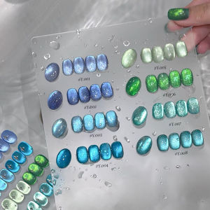 Bộ Sơn Móng Tay Gel Mắt Mèo MIANEL Satin Blue Glacier Bubble Crystal 10ML Bộ 1-8 Món Dành Cho Tiệm Nail Móng Giáng Sinh Móng Màu Xanh