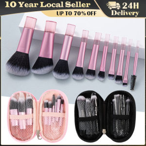 10pcs Mini Makeup Brush Set Powder Eyeshadow Foundation Blush Blender Concealer Beauty Makeup Tools Brush Professional Supplies Powder Eyeshadow Foundation Blush Concealer Beauty Mini makeup brush Travel portable Makeup Tool - Palm Brush Professional Make