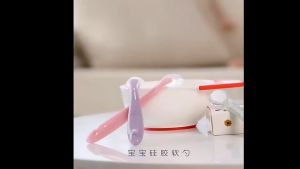 Baby Kids Feeding Spoon Soft Food Grade Silicone Infant Training Spoons With Box Silicon Feeding Set