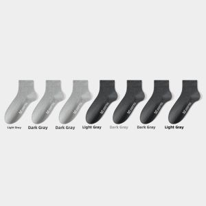 Miiow | Mens Cotton Socks Breathable Summer Thin Mesh Anti-Odor Mid-Calf Short Socks Pure Color Simple Style Online Exclusive