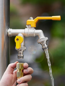 Full Copper Outdoor Faucet Anti-Freeze Outdoor Tap Garden Courtyard One in Two out Double Water Spray Flower Faucet