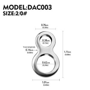 PROBEROS 20 PCS Eight Figure Ring Connector Fishing Clip Stainless Steel Boat Lure Fastener Silver Clips