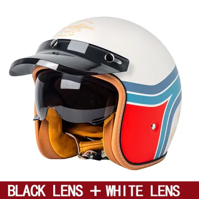 Retro Half Helmet Motorcycle Helmet Ladies Motorcycle Three-Quarters Male Cruising American Harley Motorcycle Half Helmet