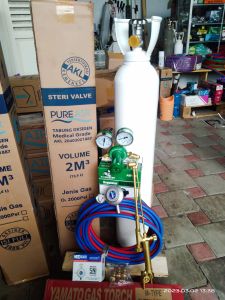 Paket komplit Tabung oksigen 2m3 baru + alat blender las potong siap pakai