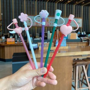 (SẴN HCM) Combo ỐNG HÚT & NẮP ĐẬY ỐNG HÚT bằng SILICON với kiểu dáng dễ thương CHỐNG BỤI - nắp đậy ống hút silicon siêu bền