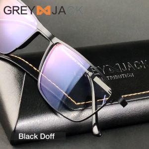Grey Jack Kacamata Antiradiasi Blueray Model Kotak Bahan Metal Simple RIngan Fashion Pria dan Wanita Bisa Lensa Minus Antiradiasi Blueray Photocromic Bluecromic 90046