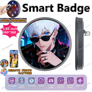 Electronic Badge HD Display Screen Bluetooth GIF Video Playback Touch Screen LED Audible Video Play Dynamic SmartBadge Fans Ht30