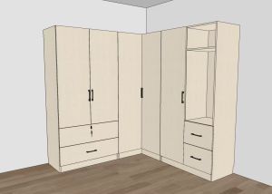 L shape wardrobe customize singapore
