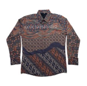 Kemeja Batik Darmojoyo Motif Alsaki Ungu Teracotta Bahan Premium Slimfit