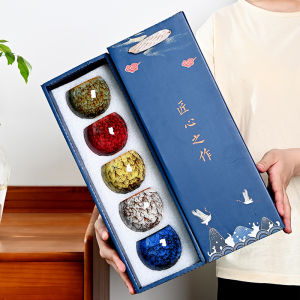 Chromatic Variability Gift Set Five Elements Tea Cups Traditional Chinese Ceramic Teaware