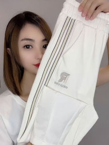 Quần Dài Ống Đứng Mùa Hè Bằng Vải Cotton Ice Cotton Thường Ngày Cho Nữ Quần Thể Thao Cao Cấp Thời Trang Quần Bó