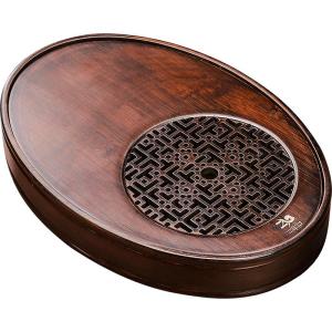 XIANGYE | New Round Water-storing Wooden Tea Tray Home