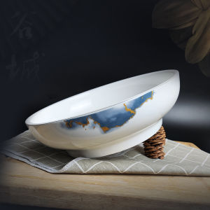Thickened Ceramic Boiled Fish Bowl Boiled Fish with Pickled Cabbage and Chili Large Bowl Chinese For Home Duck Blood in Chili Sauce Bowl Hotel Ceramic Soup Plate