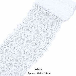 15cm 10cm Wide Elastic Hollow Floral Embroidery Lace Ribbon Black White Lace DIY Apparel Sewing Fabric Home Textile Decor Tape