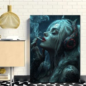 Kayou | 500/1000 Pieces Jigsaw Puzzlea Smoking Tattooed Girl Jigsaw Puzzle Educational Toy for Kids Children s Games Christmas Gift