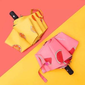 ร่มกันแดด UV สีน่ารัก ร่มกันฝน ร่มกันแดด ร่มกันUV ร่มกันยูวี ร่มพับได้ ลายหมี ลายผลไม้