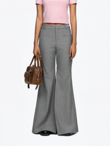 ANN ANDELMAN | Deconstructed High-waisted Flared Trousers with Slits Wide-leg Pants