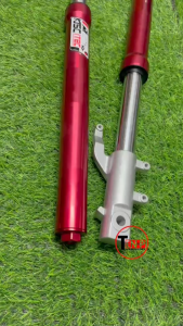 โช้คหน้า zoomer ชุดโช๊คหน้า สีแดง ขนาดเดิม HONDA ZOOMER-X ซูเมอร์เอ็กซ์ ทุกรุ่น โช้คหน้าพร้อมแกนโช๊คหน้า ซ้าย+ขวา ความยาว70cm ราคาต่อคู่