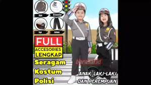 Seragam Baju Lengkap Polisi anak polantas cilik untuk anak PAUD SD Laki-laki dan perempuan