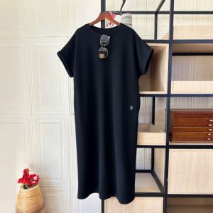 K-style Pure Color Simple Western Style Summer Beautiful Small Skirt Female Fat Sister Loose Slimming and Fashionable Plus Size Dress