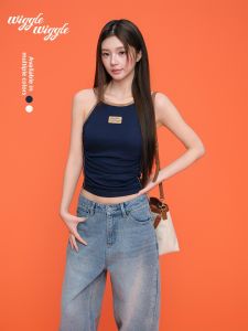Wiggle Wiggle | Fishbone Design Neck Strap Sport Top Summer New