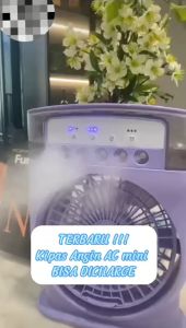 TERBARU !!! Kipas Angin AC Mini Baterai 2000 mAh Tahan 2 JAM BISA DICHARGE !!! Air Cooler Fan Mini BISA DICHAS / Kipas Portable /Kipas Mini Portabel Humidifier Air Cooler Fan LED 600ML/ Kipas Kecil Terlaris