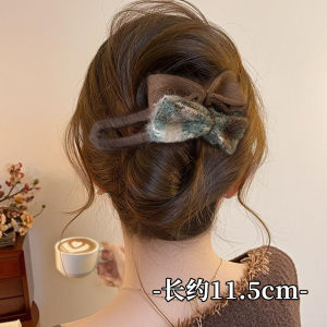 Elegant Butterfly Knot Hair Accessory Duckbill Clip Hairpin Womens Stylish Back of Head Updo Hairgrip Simple Hair Card