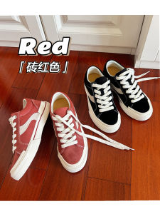 รองเท้าผ้าใบ Joyphier สำหรับผู้หญิง ส้นหนา สีแดงอินดี้ ทรงสปอร์ต ลำลอง หนังแท้ ระบายอากาศได้ดี รองเท้าผ้าใบสไตล์ยุโรป