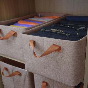 High-End Foldable Double-Layer Clothing Storage Box Fabric Chiral Steel Frame Storage Basket for Bedroom And Bathroom