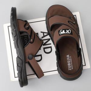 MONLEYTA | Mens Summer 2025 New Driving Beach Shoes Anti-slip Deodorant Outdoor Wear For Work Dad Slip-On Sandals Casual Flat Leather