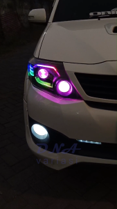 Slim L Double Dan Cakar Frame DRL Lampu Headlamp Mobil Running Sein LED Aplikasi RGB Lampu Depan Mobil Fortuner VNT