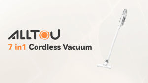 ALLTOU 7 in1 Wireless Vacuum Cleaner 20000PA Strong Suction 5 Cleaning Heads Cordless Vacuum Cleaner Handheld Rechargeable Wireless Dust Mites Vaccum Cleaner Lightweight Portable Vacuum Cleaner for Household Car Sofa Office Cleaning 无线吸尘机